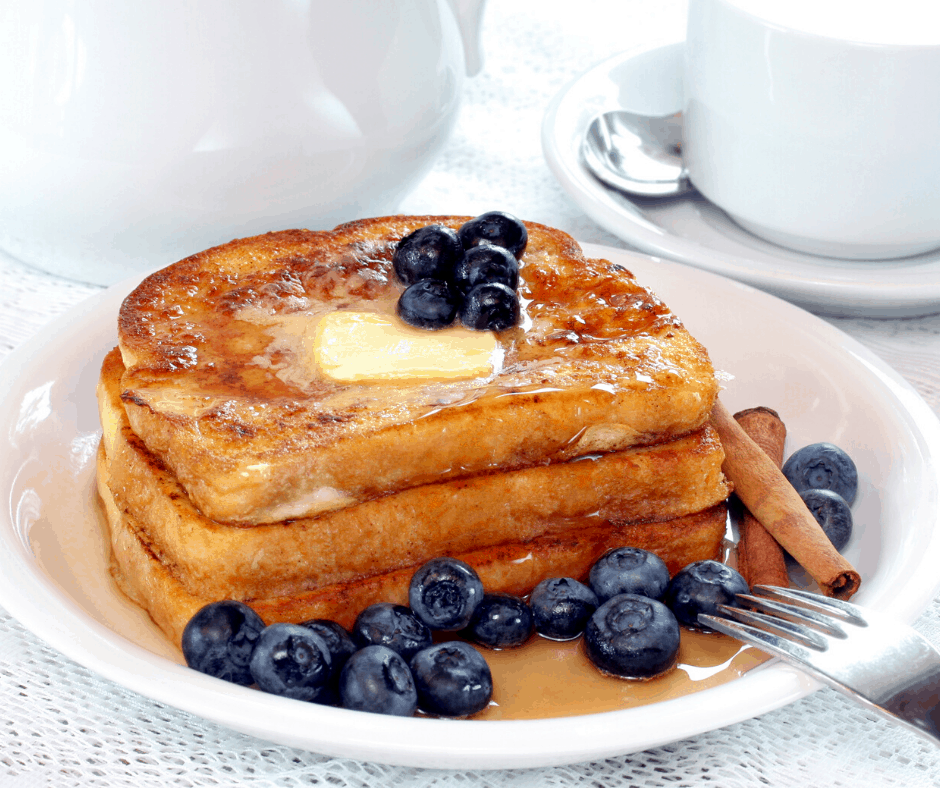 french toast with blueberries.