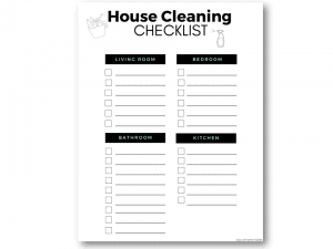 house cleaning checklists