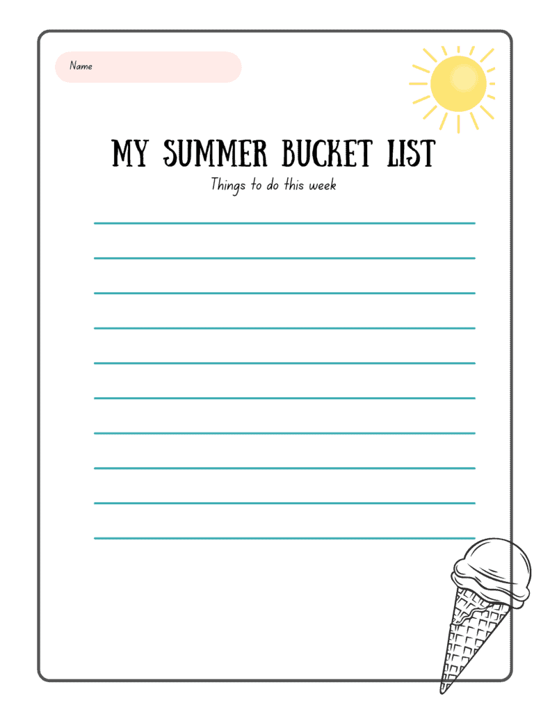 summer bucket list