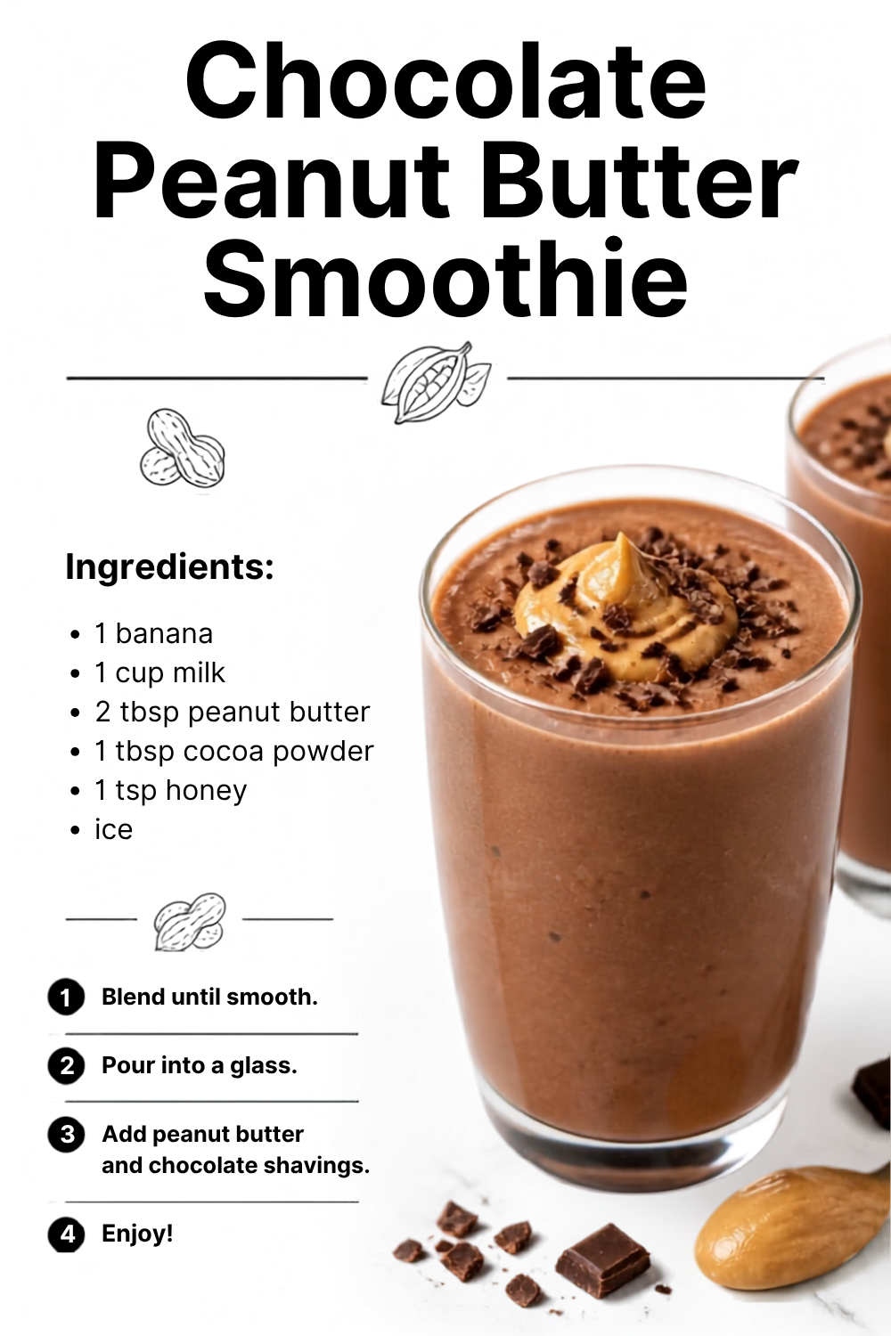Chocolate peanut butter smoothie
